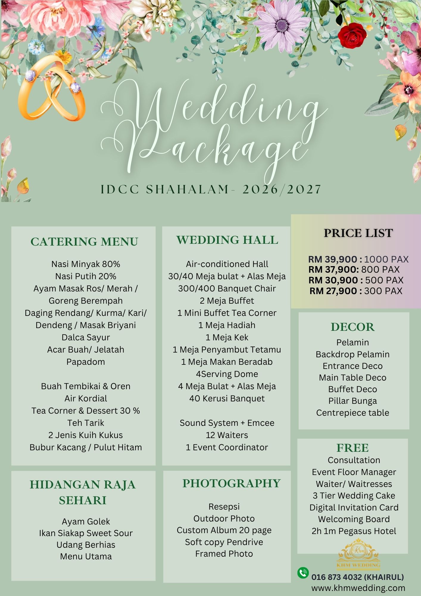 wedding package IDCC Shahalam