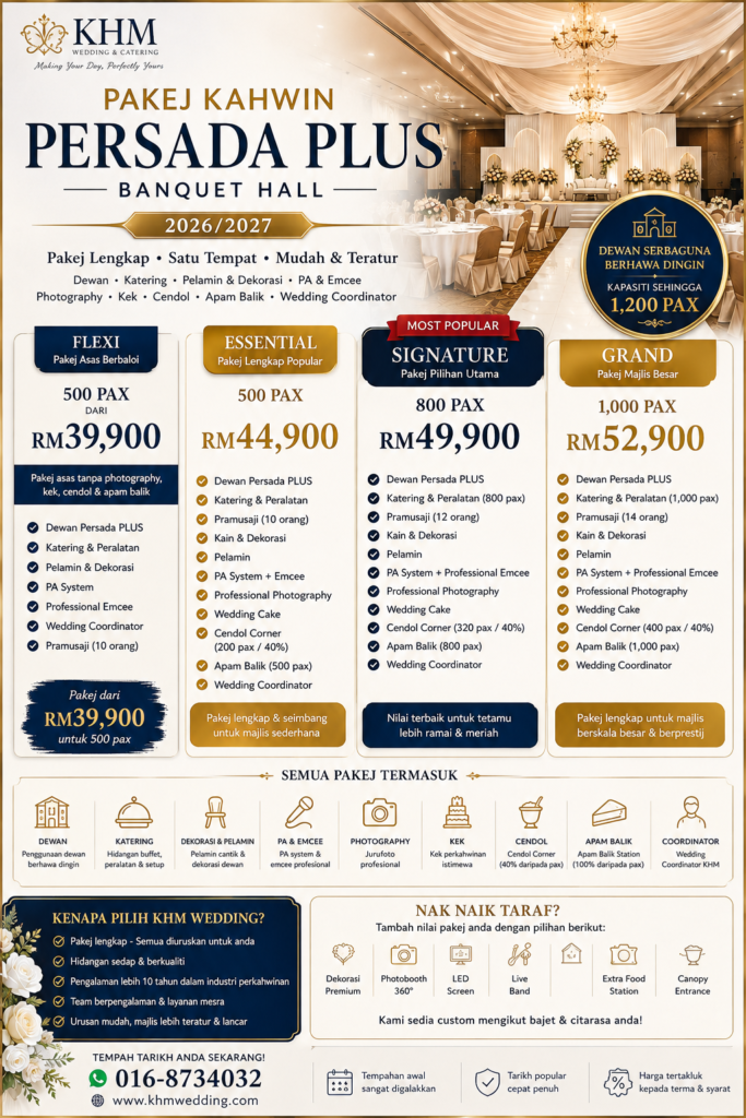 pakej kahwin persada plus banquet hall 2026/2027